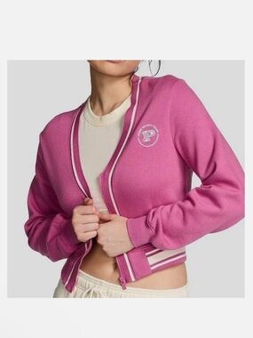 PINK Victoria's Secret Crop Sports Club Varsity Jacket